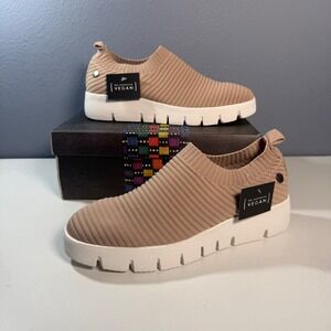 Bernie Mev FX Sparky Sneakers Womens 37 Blush New Vegan Platform Slip On‎ Shoes